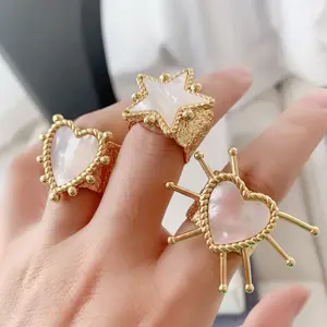 BD- C2373 Popular fancy shell ring for women heart ring for daily life star ring unique design nice jewelry