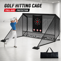 Grande cage de frappe de golf portable avec cible, filet d'entraînement de golf robuste pour l'entraînement de swing en intérieur, extérieur et dans la cour