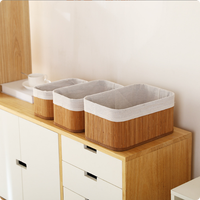Panier de rangement mini pliable en bambou tressé écologique, très demandé