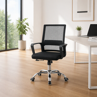 Chaise de bureau ergonomique avec dossier en maille respirante, base en métal chromé, pour la maison, l'étude et le bureau, vente en gros en Europe et aux États-Unis