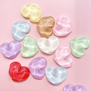 Abalorios de Corazón Irregulares con Ondas de Agua, Cabujones de Corazón para Manualidades y Scrapbooking - Product Image 2