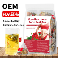OEM ODM Thé aux feuilles de lotus, rose et hawthorn 150g (5x30 sachets) – Aide à la perte de graisse, protège le foie, purifie les intestins, nourrit la beauté