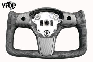 Volant de direction en carbone blanc Yole, volant de direction de voiture haut de gamme pour Tesla Model 3 Model X S Y - Product Image 2