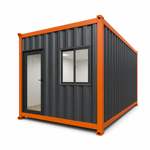 Casa Contenedor de Ensamblaje Rápido con Estructura Modular de Acero en las Esquinas, Entrada Central de Vidrio y Diseño de Habitaciones en Dos Lados para Construcción - Product Image 2