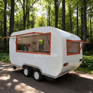 Remorque à café mobile, camions à hot-dogs, kiosque de restauration de rue, chariot de vente ambulant personnalisé, chariot à boissons - Product Image 5