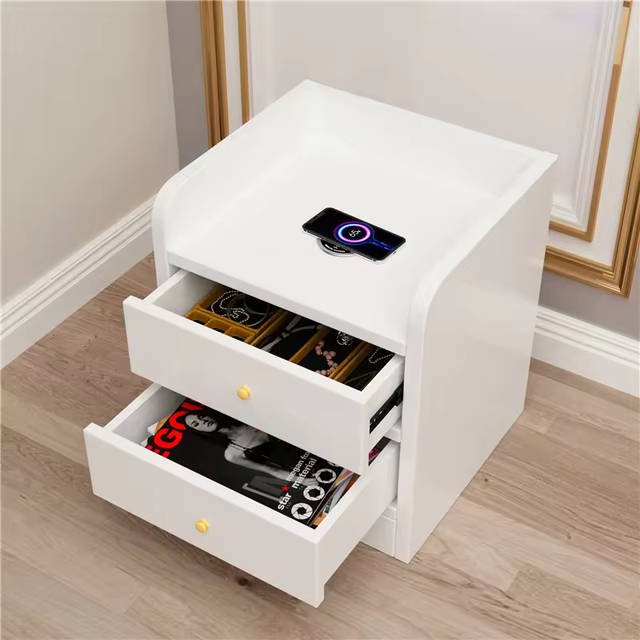 Modern Mobile Phone Wireless Charging Night Stand Bedside Table Charger Inside with Wireless Charging