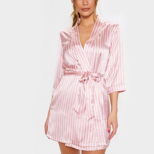 light pink satin robe