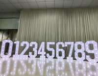 Grandes lettres lumineuses LED de 4 pieds, chiffres en métal pour toile de fond de mariage, fête d'anniversaire, personnalisables RGB blanc chaud