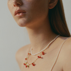 Hợp Thời Trang Mạ Vàng Đính Cườm Anh Đào Vòng Cổ Thiết Lập Dễ Thương Trái Cây Choker Liên Kết Chuỗi Cho Cô Gái Cho Các Bên Kỷ Niệm Quà Tặng Làm Bằng Hợp Kim - Product Image 2