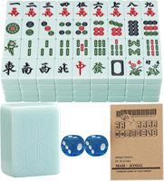 1.8 "X 1.3" X 0.9 "Tuiles de Mahjong magnétiques vert émeraude Jeu de table de Mahjong automatique personnalisé Ensemble de tuiles de Mahjong chinois américain