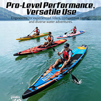 Aisunss Planche à pagaie gonflable de course de 14 pieds, SUP professionnel pour les passionnés de vitesse, ensemble complet pour les aventures de tourisme