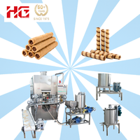 Ligne de production de gaufrettes fourrées entièrement automatique à quatre rangées, avec laminoir à pâte, pour la fabrication de gaufrettes en bâtonnets et en rouleaux