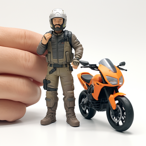 Personalizada de alta calidad OEM personaje de dibujos animados motocicleta conductor estatuilla juguete PVC 3D arte muñeca de pie acción juguete - Product Image 1