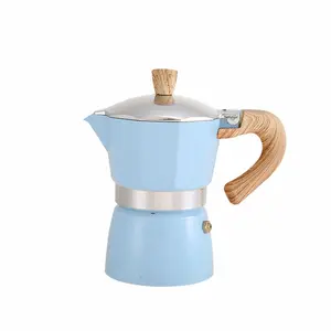 เครื่องชงกาแฟเอสเปรสโซที่มีสไตล์อลูมิเนียมอัลลอยด์ Moka Pot เครื่องชงกาแฟเอสเพรสโซเครื่องชงกาแฟพร้อมฝาปิด