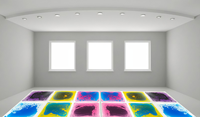 Tapis de sol en caoutchouc 3D antidérapant, couleur personnalisée, tapis de sol en vinyle de piste de danse 3d sensoriel liquide 30cm à vendre