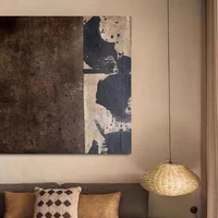 Peinture murale abstraite texturée à l'huile, style rétro nostalgique, décoration d'intérieur de luxe pour salon, œuvre d'art faite à la main sur toile