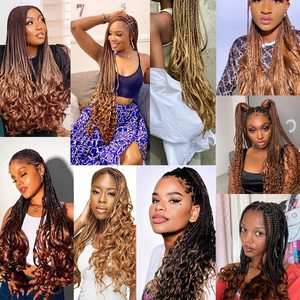 Peluca rizada en espiral de aspecto Natural elegante para mujer, espiral de onda suelta, trenza francesa de ganchillo, accesorio para el cabello trenzado hecho a mano - Product Image 6