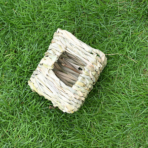 Nido redondo tejido de paja para mascotas, 11,5x10,5 cm, para hámster, conejillo de indias, chinchilla, erizo, casa para dormir - Product Image 3