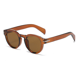 Jamie 5200 Plastic Frame Sunglasses Black Round UV400 Unisex Sun Protection Fashion Travel - Product Image 4