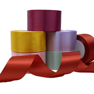 Pita Satin Poliester 100% Warna Solid Kustom, Pita Satin Satu Sisi 2,5 cm untuk Pembungkus Kado Natal - Product Image 2