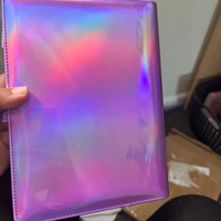 A5 A6 Classeur Budget pour filles Cahier à paillettes en PU avec 6 anneaux Organisateur de planificateur avec couleur Flash pour l'école et le bureau