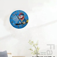 Grosir 12 inci Doraemon jam dinding kontemporer wajah tunggal jarum plastik tampilan sublimasi desain Modern