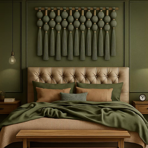 Bola de esfericidad tejida Bohemia, Mural de macramé decorativo, colgantes de pared de burbujas, arte, decoración del hogar, decoración de pared para el hogar, regalo de lujo - Product Image 4