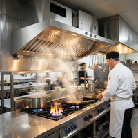 Hotte de cuisine commerciale en acier inoxydable Jingzhilan, ultra silencieuse, grand volume d'air, facile à nettoyer