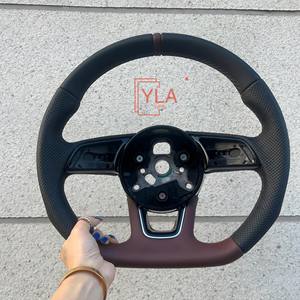 Volant sport en cuir perforé avec bouton de démarrage pour <span class=keywords><strong>Audi</strong></span> A1A3 S3 8V S4 S5 Q5 SQ5 A4 B9 RS3 RS4 RS5 <span class=keywords><strong>RS</strong></span> R8 - Product Image 2