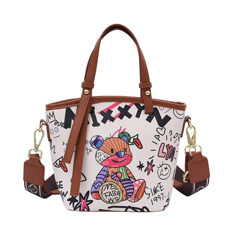 New Trend Designer Shoulder Bags Colorful Women Handbags Fashion Style Graffiti Handbags