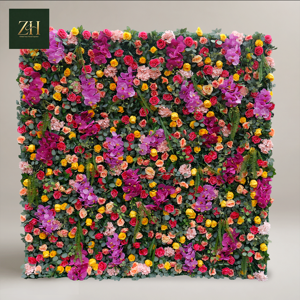 Roll up Artificial Flower Wall Panel, Luxury Floral Backdrop, Wedding ...