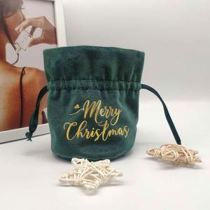 Sacs cadeaux en velours doux avec logo imprimé personnalisé, enveloppe à rabat, petit sac rond pour emballage de bijoux - Product Image 3