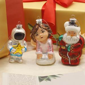 Adornos Colgantes de Cristal Soplado en Forma de Corazón para Árbol de Navidad, Diseño Personalizado Hecho a Mano para Decoración de Fiestas - Product Image 1