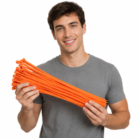 Attaches-câbles auto-bloquants orange 4x450mm de qualité urgence, 250 pièces, Nylon 66, CE RoHS, applications lutte contre l'incendie, intervention en cas de catastrophe