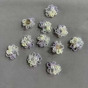 Zsy แผ่นปะติดมุกสีขาวสีม่วงงานแฮนด์เมดแผ่นปะติดลูกปัดแก้วลายดอกไม้3D สำหรับเสื้อผ้าสตรี - Product Image 5