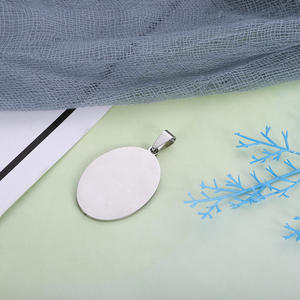 制造商不锈钢椭圆形个性化宠物ID标签狗标签空白钥匙链钥匙圈项链标签 - Product Image 5