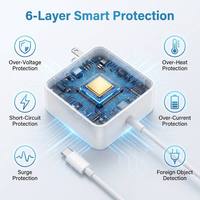 Adaptor Catu Daya Tahan Api USB-C PD 3.0 45W Kabel Lipat Dapat Ditarik Steam Deck MacBook Air iPad Pro Laptop Tipe C