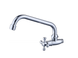Robinet de salle de bain mural monocommande en zinc, finition chromée, avec valve en céramique, style moderne et contemporain, flexible et facile à installer