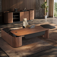 Bureau de direction modulaire haut de gamme en noyer naturel d'Amérique du Nord, style italien moderne, écologique et luxueux pour bureau.