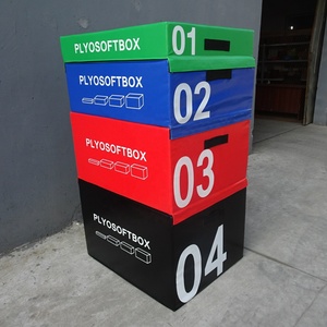 Juego de 4 piezas de caja de salto suave de espuma EPE premium adherida, ajustable en altura, para volteo y piruette - Product Image 3