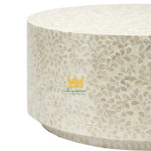 Mesa de Centro Moderna de Lujo con Incrustaciones de Madreperla Blanca para Sala de Estar, Muebles para el Hogar a Precio Económico - Product Image 2