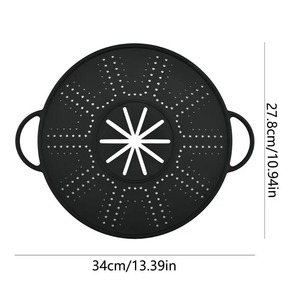 Almohadilla de silicona para vaporera con asas antiescaldaduras, resistente al calor, colgable, antiderrames, tapa de olla, bandeja de drenaje reutilizable para vaporera - Product Image 2