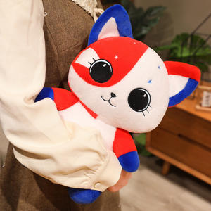 Peluche Gatto Americano con Occhi Grandi, Cuscino per Bambini, Regalo di Compleanno, Gatto con Bandiera Americana - Product Image 5