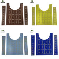 Appliques de col rectangulaires brodées en polyester pour hommes africains, à coudre, pour vêtements