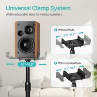 Paires de supports d'enceintes modernes en métal réglables en hauteur, capacité de 11 lb, gestion des câbles pour son surround, PC domestique