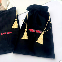 Ensemble de rouleaux de jade et de Gua Sha avec logo personnalisé, pochette en velours, sac à cordon, sac cadeau pour pinceaux de maquillage