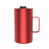 Mug de voyage en acier inoxydable avec logo personnalisé, poignée, double paroi, isolation sous vide, tasse de bureau, plusieurs couleurs disponibles
