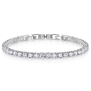 Modernas Pulseras y Brazaletes de Tenis de Acero Inoxidable 316L con Baño de Oro de 14k y 18k y Circonitas para Mujer, que no se deslustran - Product Image 5