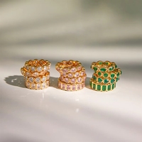 Minimalistischer 18K Vergoldeter Edelstahl Stapelring Rund Rechteckig Herz Tropfenform Kubisches Zirkonia Schmuck Großhandel OEM ODM