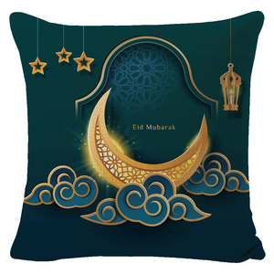라마단 카림 이슬람 디자인 쿠션 커버, 코란 황금 달 쿠션 커버, 이드 알 아드하 용품, 가정 및 호텔 장식용 - Product Image 3